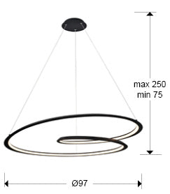 Looping LED Pendant Light — Matt Black