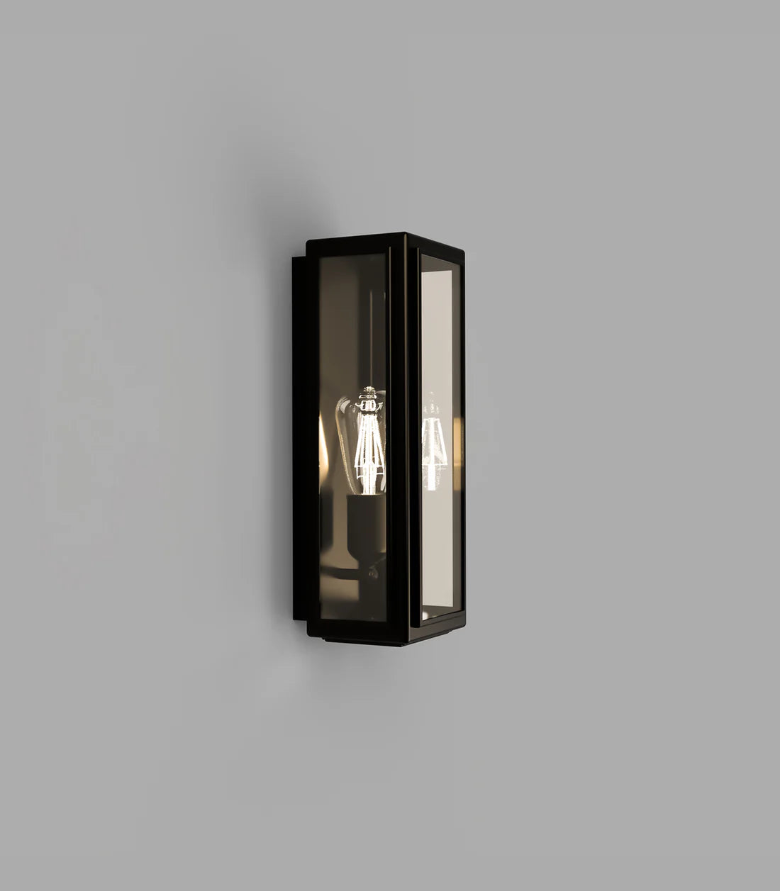 Lille Brass Box Lantern Outdoor Wall Light