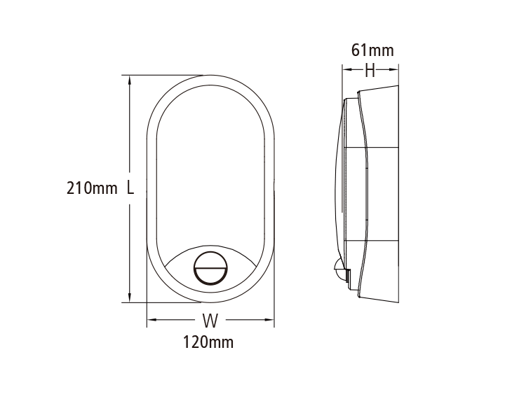 Oval B IP65 LED Bulkhead with Motion Sensor