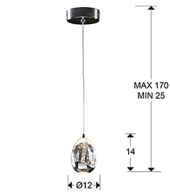Rocio Bubble Glass LED Pendant Light— Chrome