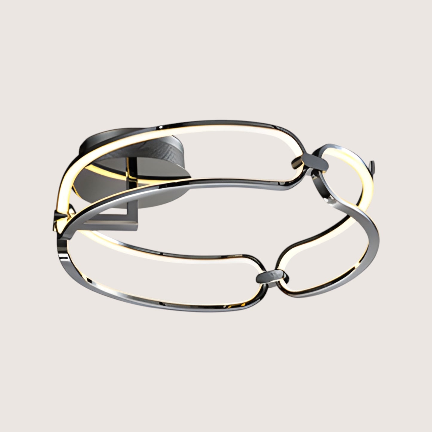 Colette Chrome Chain-Link LED Flush Ceiling Light — 470mm