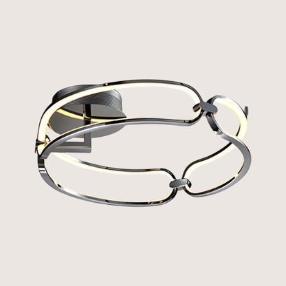 Colette Chrome Chain-Link LED Flush Ceiling Light — 470mm