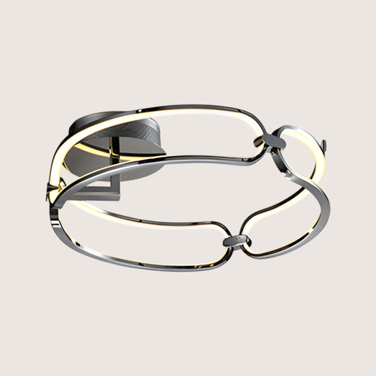Colette Chrome Chain-Link LED Flush Ceiling Light — 470mm