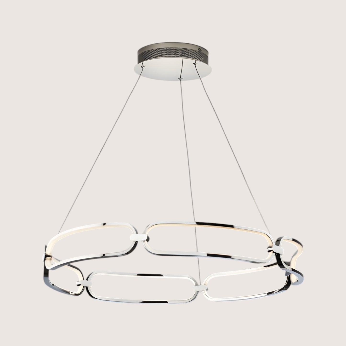 Colette Chrome Chain-Link LED Pendant — 800mm
