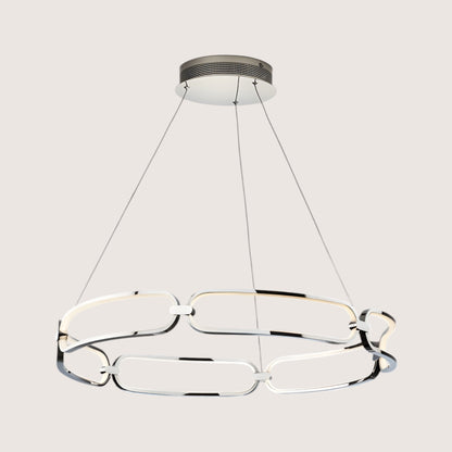 Colette Chrome Chain-Link LED Pendant — 800mm