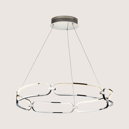 Colette Chrome Chain-Link LED Pendant — 800mm