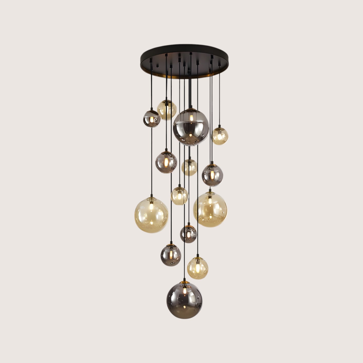 Dark 14-Light Cascading Pendant Light