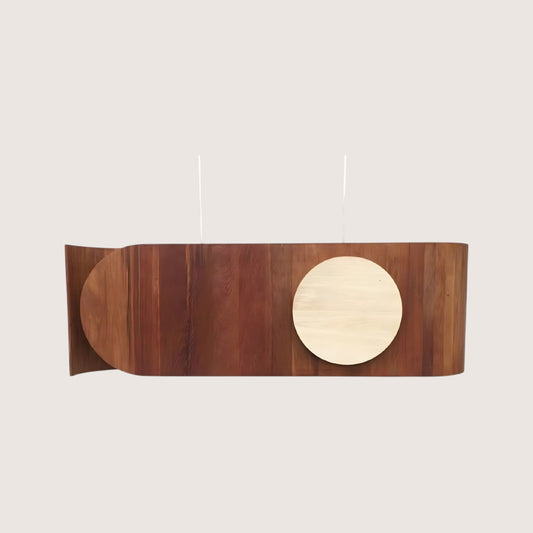 Eclipse NZ-Made Rimu and Poplar Wood Disc Pendant Light 900mm