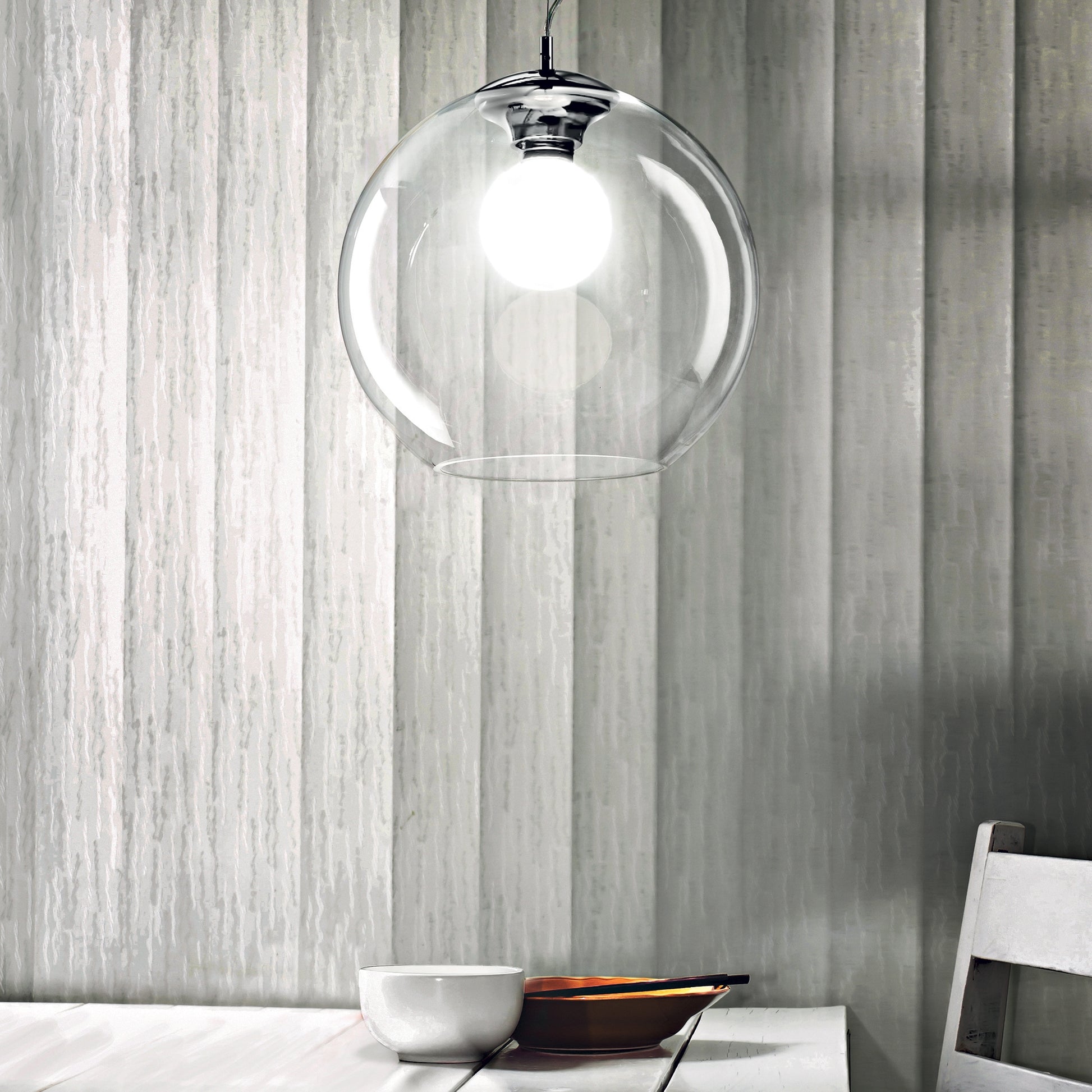 Nemo Clear Blown Glass Globe Pendant Light 300mm