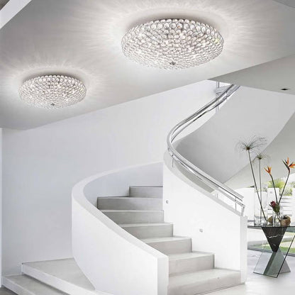 King 9-Light Crystal Dome Flush Ceiling Light Chrome 535mm