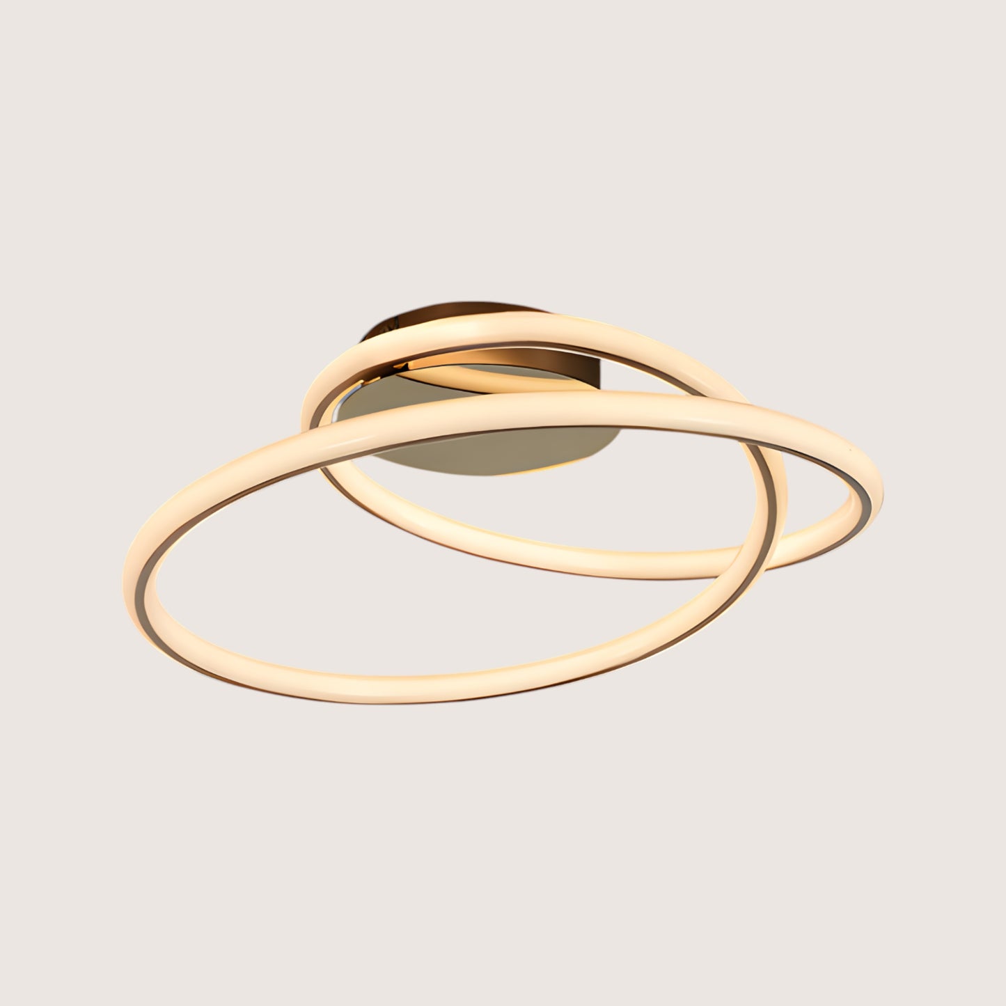 Tube Double Ring LED Flush Ceiling Light — Gold