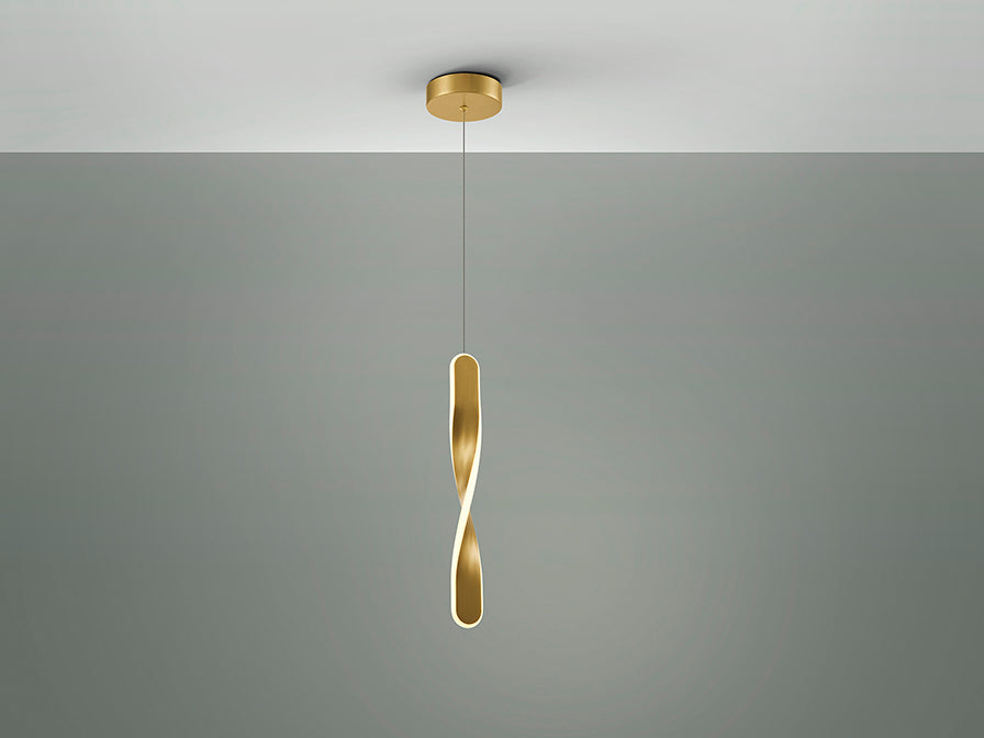 Twist Single Pendant Light Gold