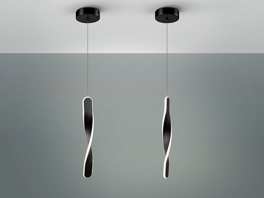 Twist Single Pendant Light Black