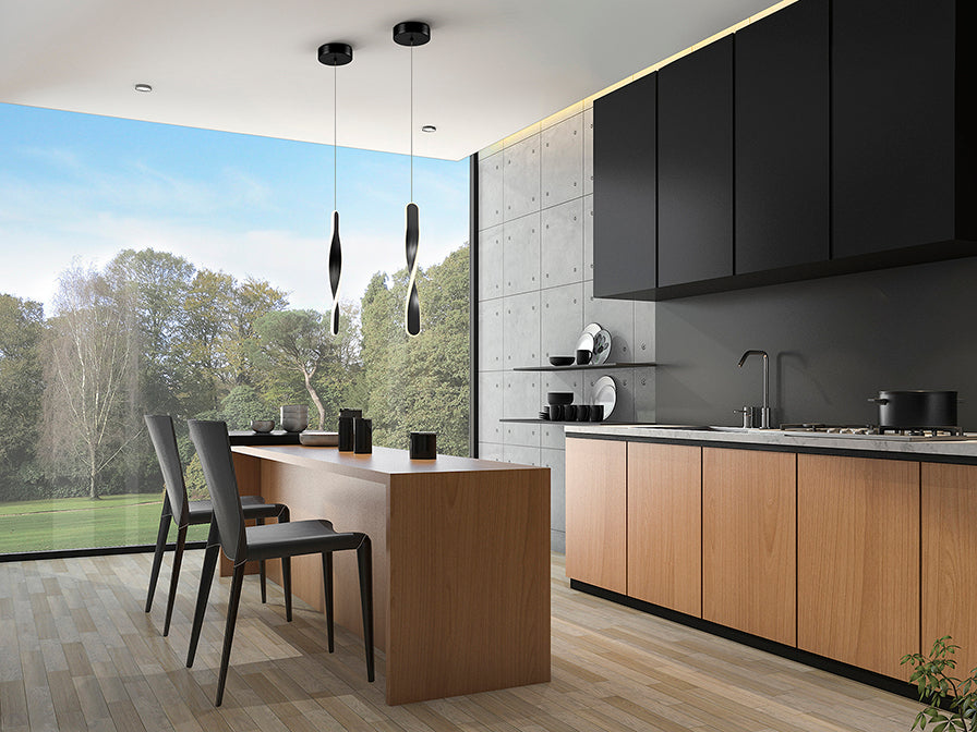 Twist Single Pendant Light Black