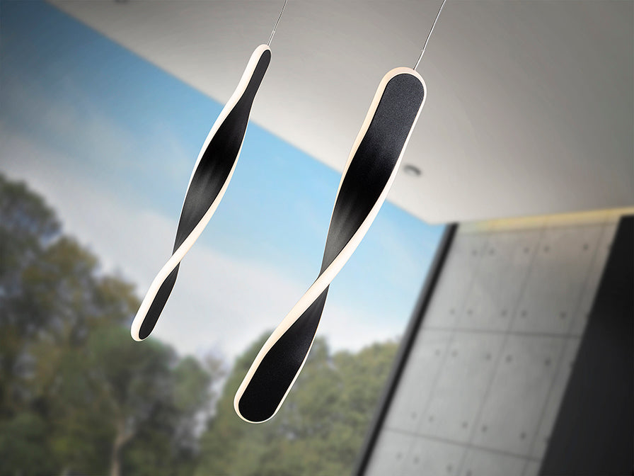 Twist Single Pendant Light Black