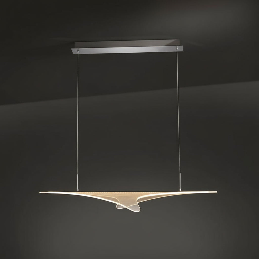 Enigma Linear Wing LED Pendant Light Chrome 870mm