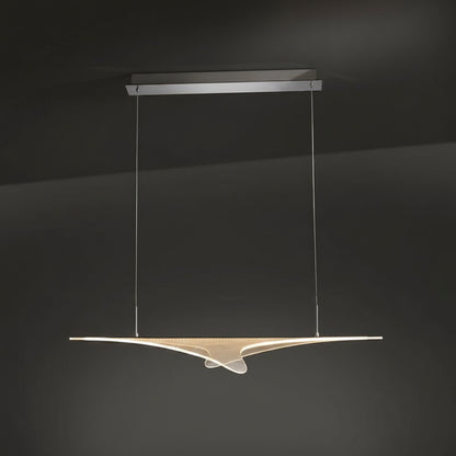 Enigma Linear Wing LED Pendant Light Chrome 870mm
