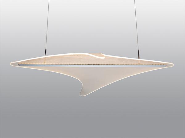 Enigma Linear Wing LED Pendant Light Chrome 870mm