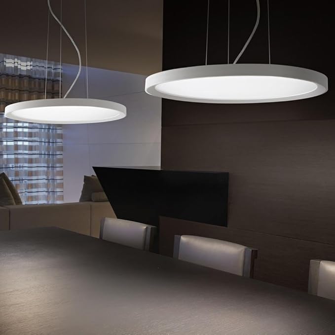 UFO Round Disc LED Pendant Light White Matt 400mm 36W
