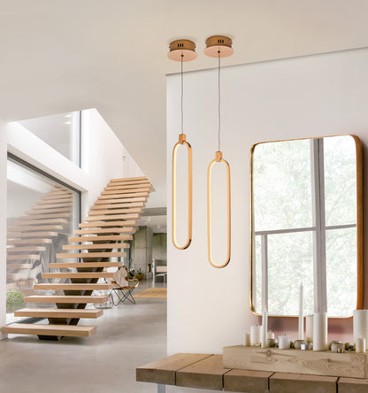 Colette Single Oval LED Pendant Light Rose Gold