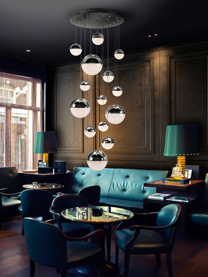 Sphere 14-Light Globe Cluster Pendant Chrome