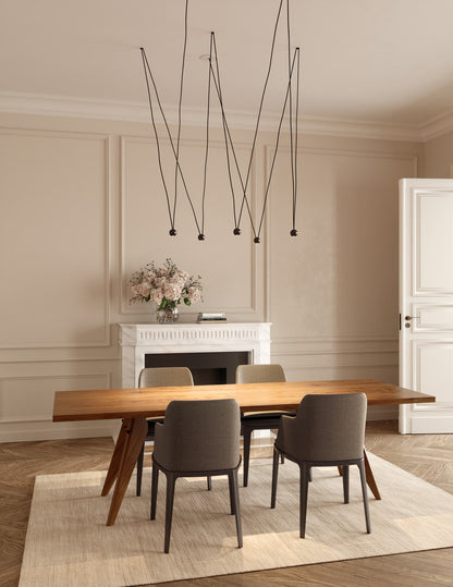 Punto 6-Drop Minimalist Sphere Pendant Light Black