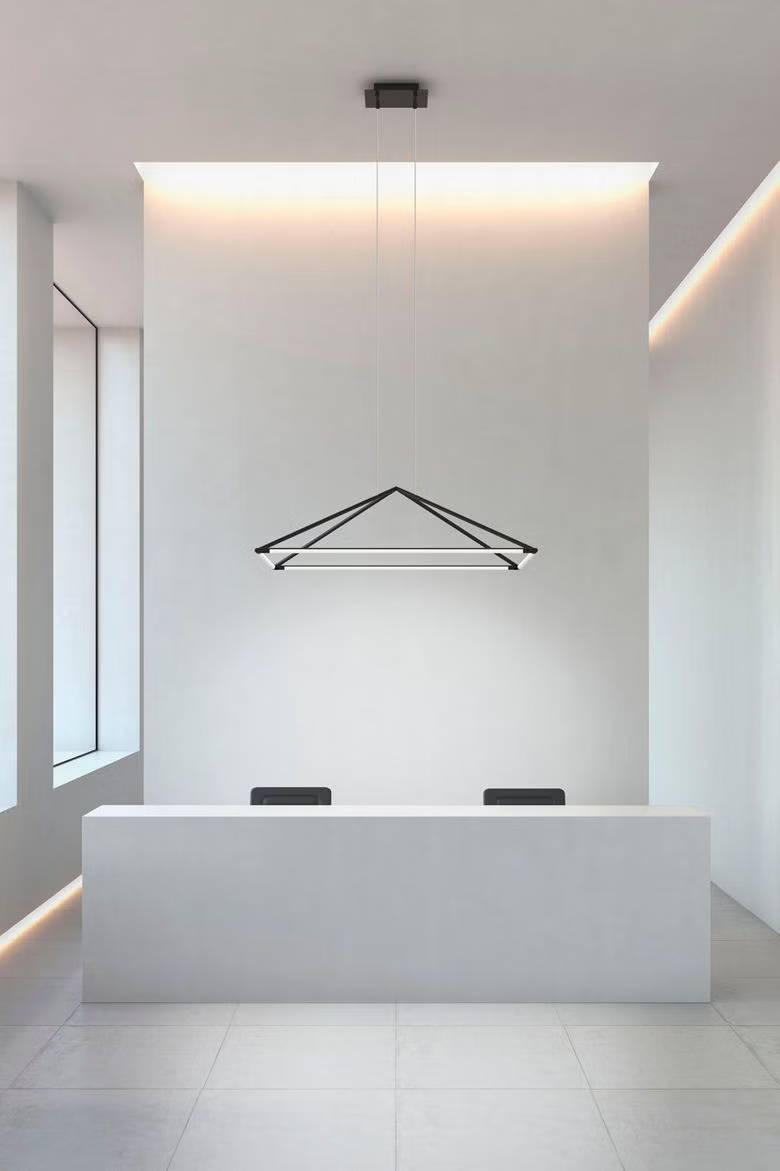 Tubs Geometric Diamond Wireframe Linear Pendant Light Chrome