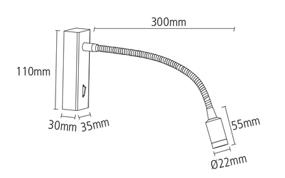 Bedside Reading Light I — Flexible Gooseneck