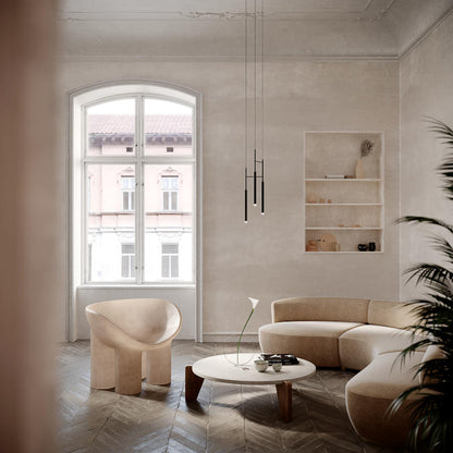 Candle Triple Tube LED Pendant — Brass