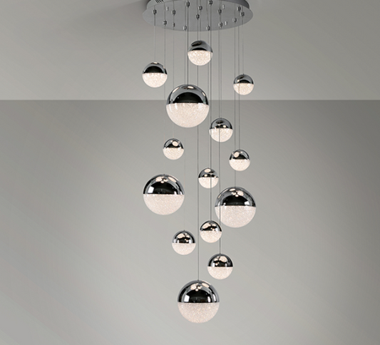Sphere 14-Light Globe Cluster Pendant Chrome