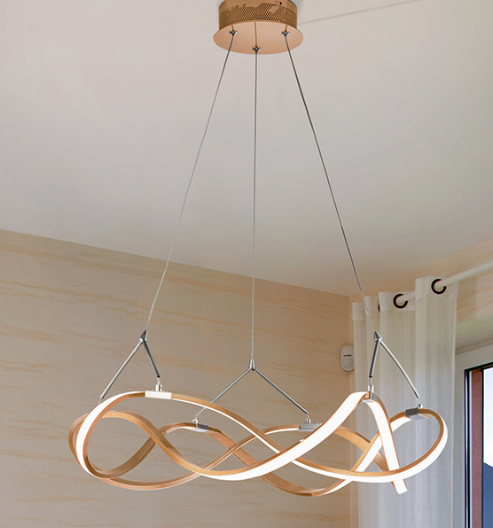 Molly Flowing Ribbon Loop LED Pendant Light Rose Gold 530mm