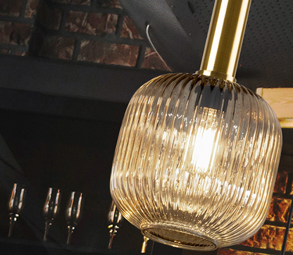 Norma Single Pendant Light Amber Glass