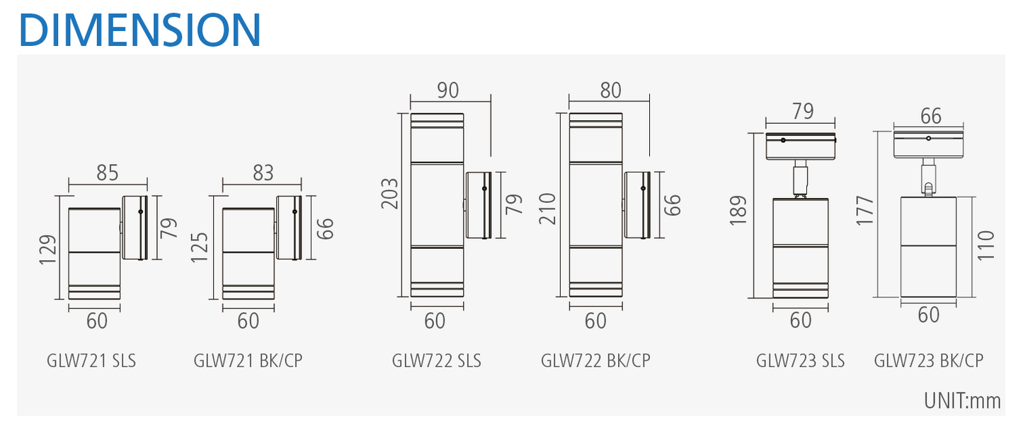 Cervera IP65 Up and Down Wall Light — Small, Large or Tilt