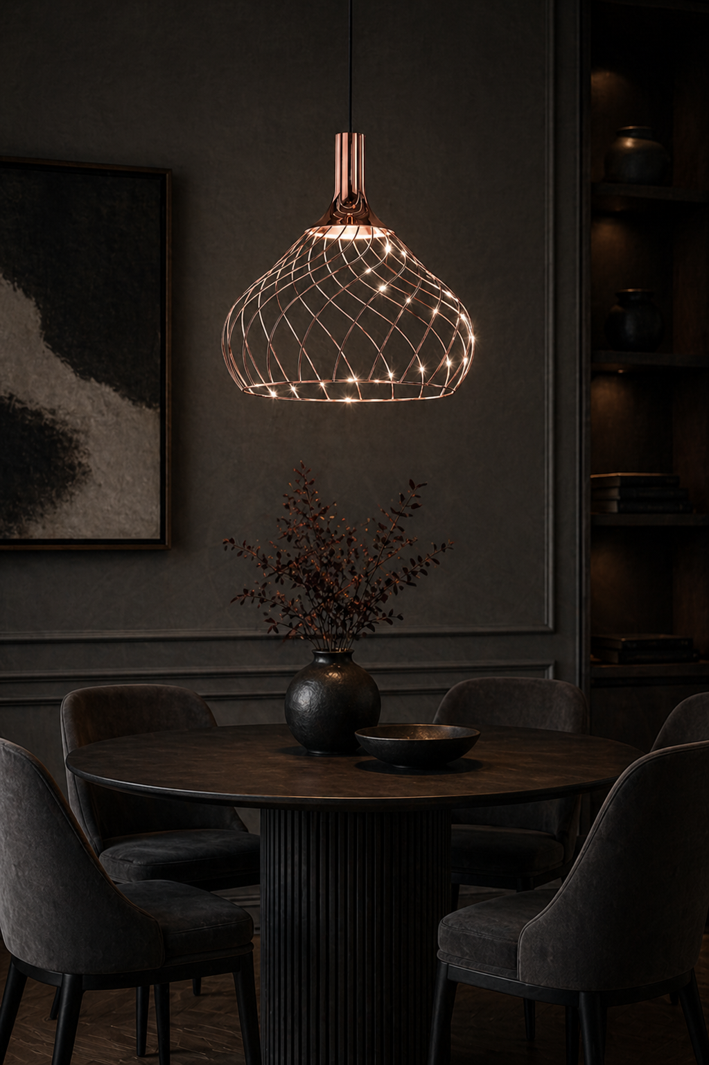 Mongolfier Copper Wire Cage Pendant Light