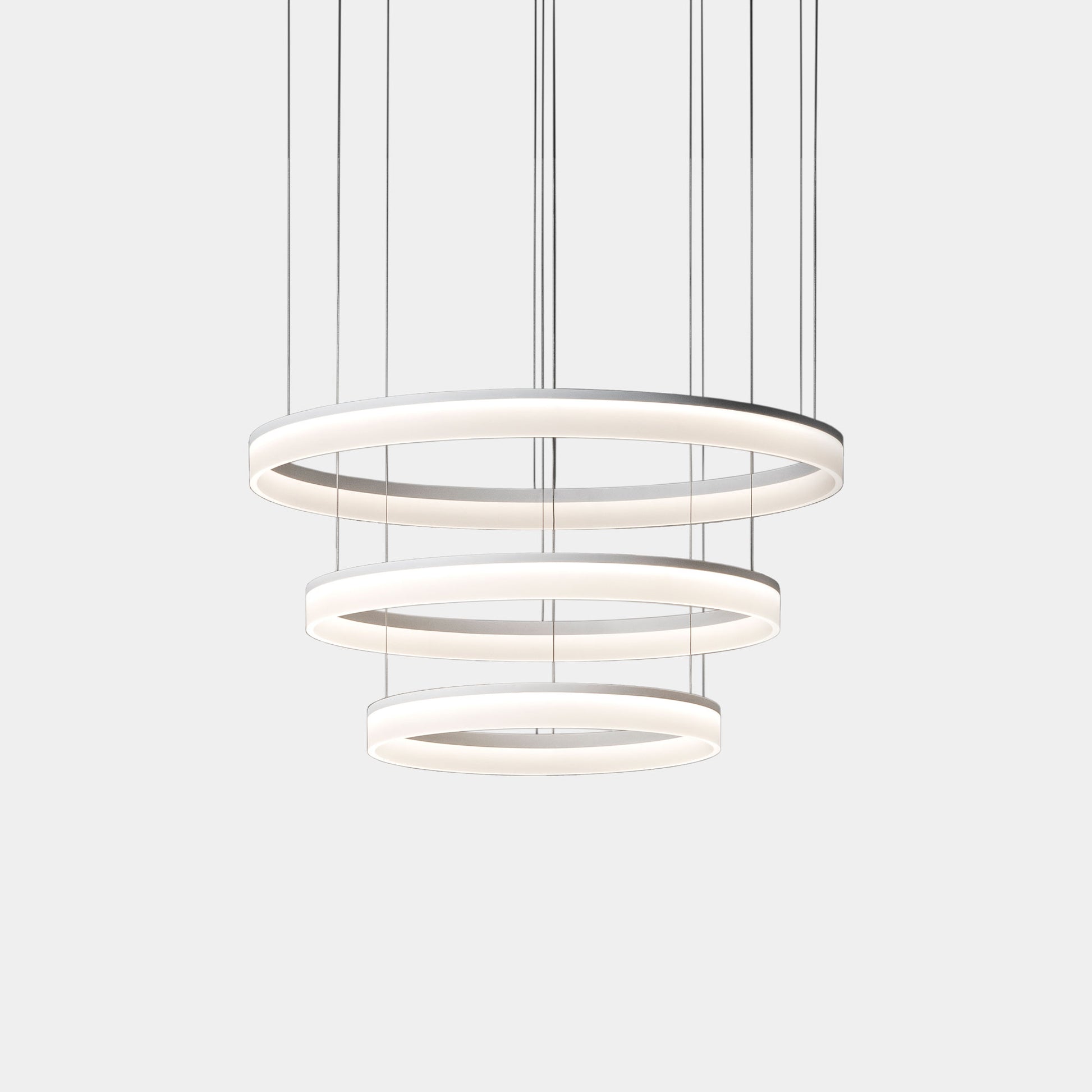 Circ Triple Concentric Ring LED Pendant Light White