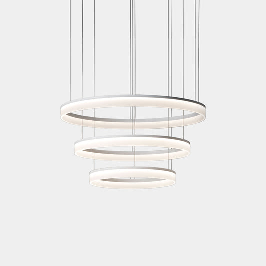 Circ Triple Concentric Ring LED Pendant Light White