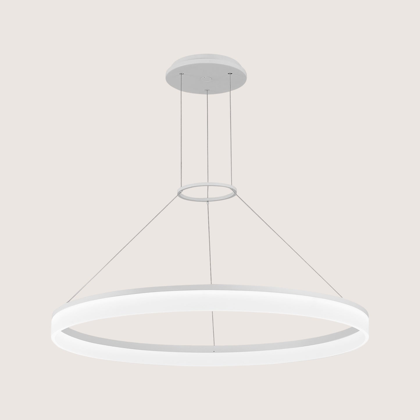 Circ Single Ring LED Pendant Light White 800mm