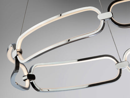 Colette Chrome Chain-Link LED Pendant — 800mm