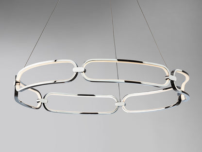 Colette Chrome Chain-Link LED Pendant — 800mm