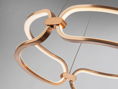 Colette Rose Gold Chain-Link LED Pendant — 600mm