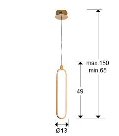 Colette Single Oval LED Pendant — Rose Gold