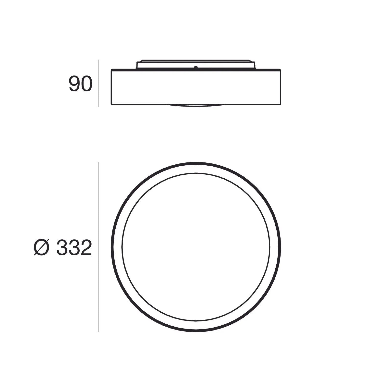 Crew_2 Round Flush Ceiling Light Black and Gold 332mm LED