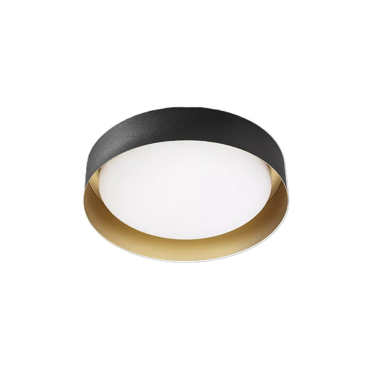 Crew_2 Round Flush Ceiling Light Black and Gold 400mm LED