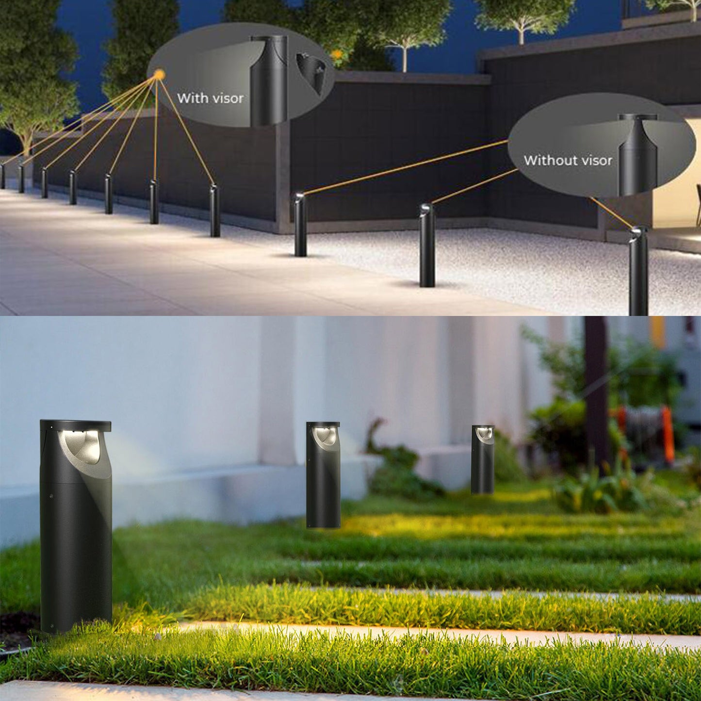 Dark I IP66 Outdoor Bollard — 500mm or 900mm