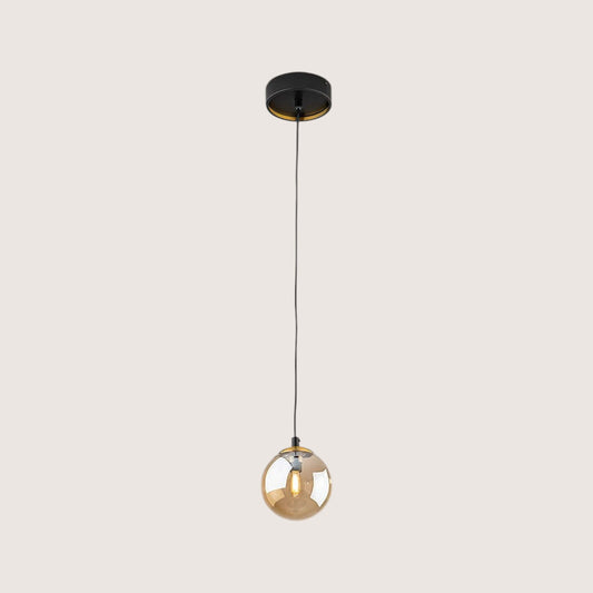 Dark Amber Glass Single Pendant Light