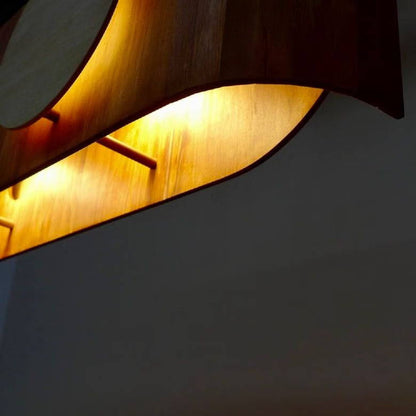 Eclipse NZ-Made Rimu and Poplar Wood Disc Pendant Light 900mm