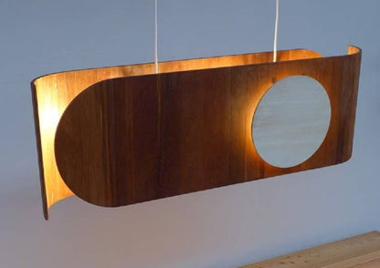 Eclipse NZ-Made Rimu and Poplar Wood Disc Pendant Light 900mm