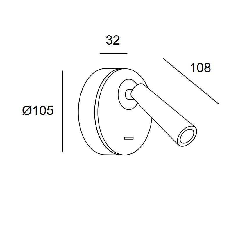 Gamma Adjustable Reading Wall Light with Switch