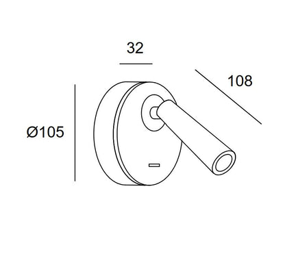 Gamma Adjustable Reading Wall Light with Switch