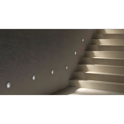 Hidden IP65 Round Recessed Step Light — 316 Stainless Steel